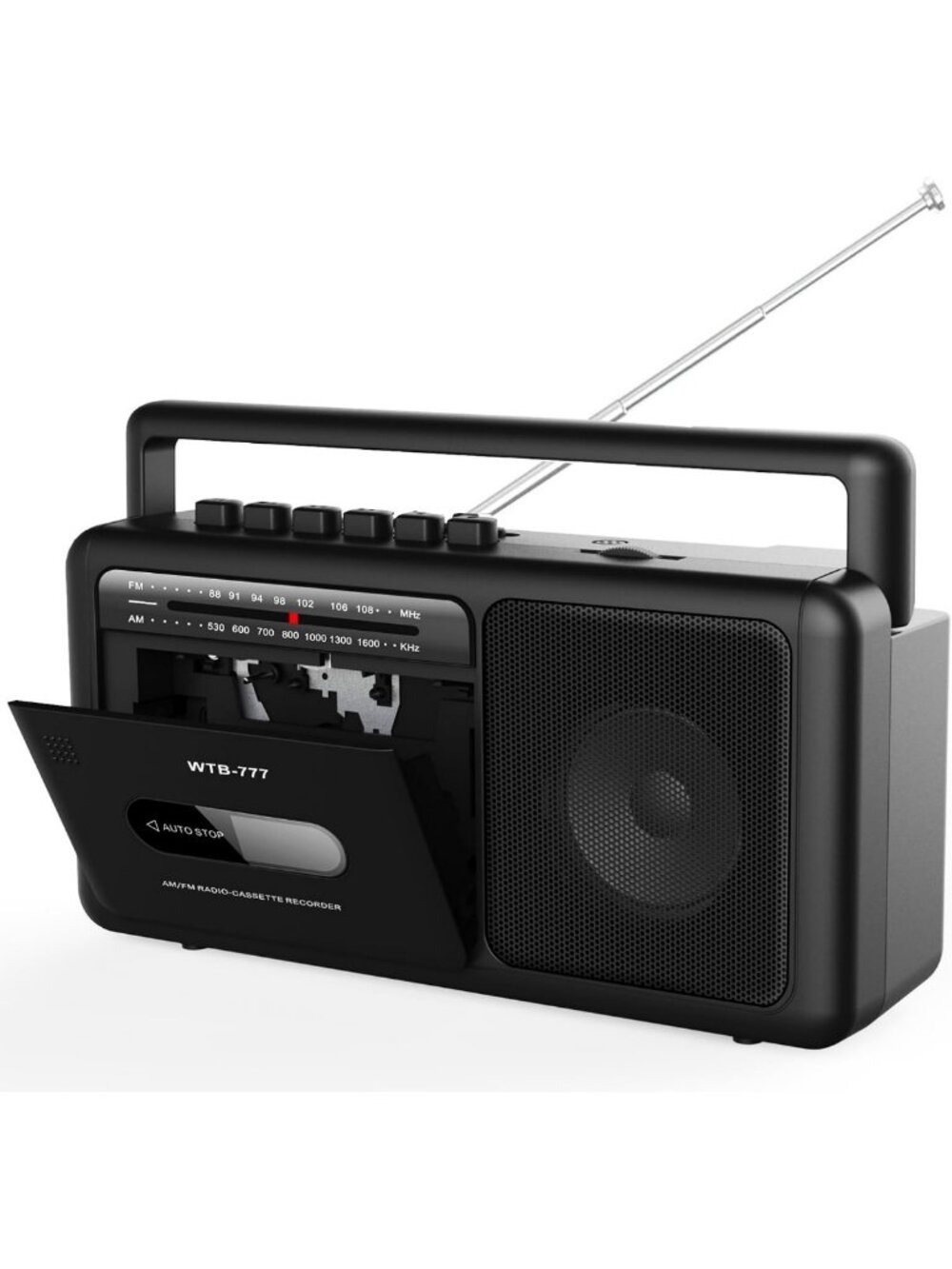 Portable Cassette Player Boombox with Bluetooth, AM/FM Radio, USB & Recorder